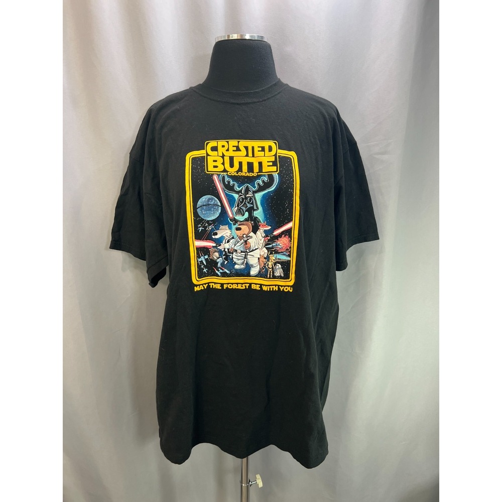 The Duck Company T Shirt Mens XL Black Cotton May The Forest Be With You Graphic